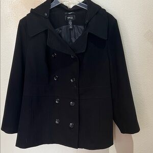 Style & Co. Woman’s Black Double-Breasted Pea Coat